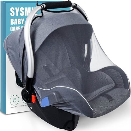 Baby Mosquito Net for Infant Car Seats,Infant Stroller and Bassinets, Carrier,Breathable with Elastic Netting for Easy Fitting, Portable Durable & Long Lasting Infant Insect Shield Netting (Black