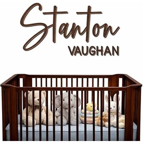 Personalized Name Sign for Nursery - Custom Wooden Baby Name Sign for Kids Room Wall Decor, First & Middle Name, Includes Double-Sided Tape, Wedding signs & Family Name Signs Decor