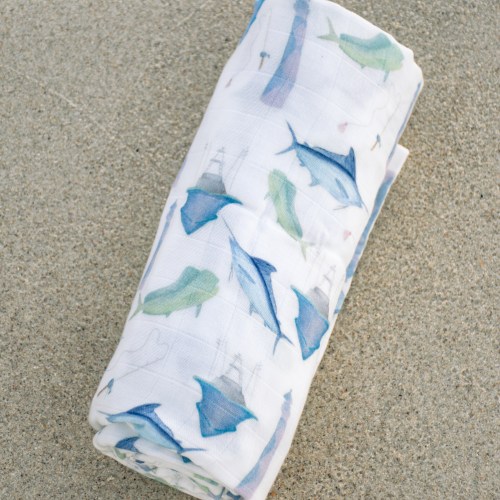 Watercolor Swaddle | Blue - The Big Rock Store