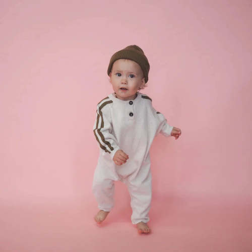 STRIPE SLEEVE STARSUIT - COCONUT