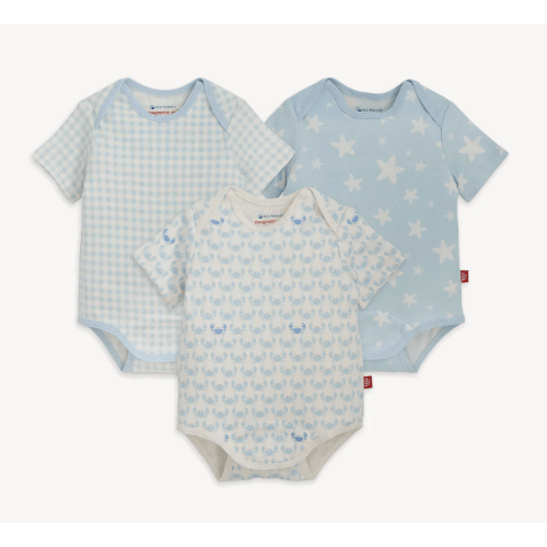 Magnetic 3-Pack Bodysuit | 3 to 6 Months in Blue