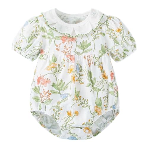 Simplee kids Baby Infant Girls Cotton Short Sleeve Summer Ruffle Romper 3-24 Months