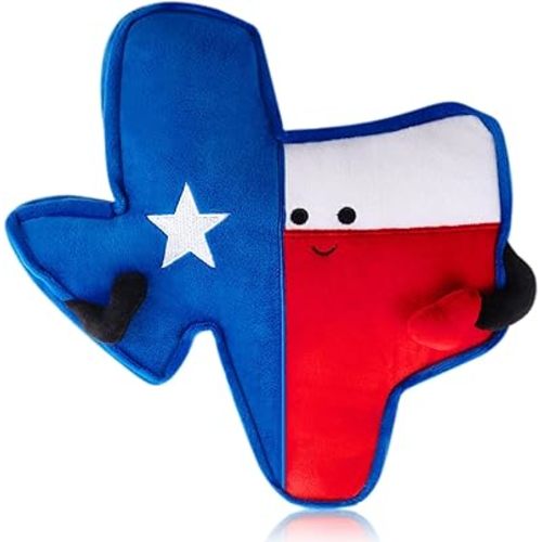 Soulchen 12 Inch Texas Shaped Plush Throw Pillow Soft Stuffed Souvenir Gift Lone Star State Doll for Texas Lovers Home Decor
