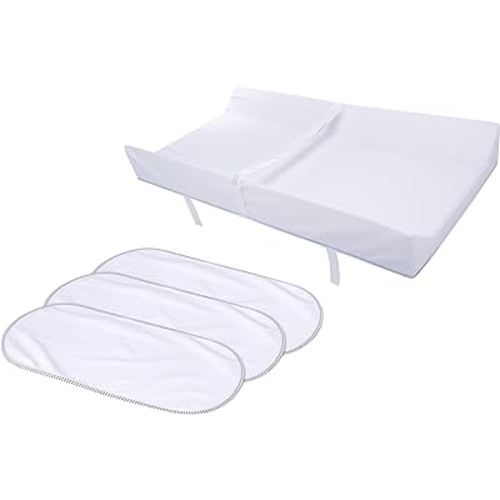 Munchkin Secure Grip Baby Diaper Changing Pad for Dresser and Waterproof Changing Pad Liners, White