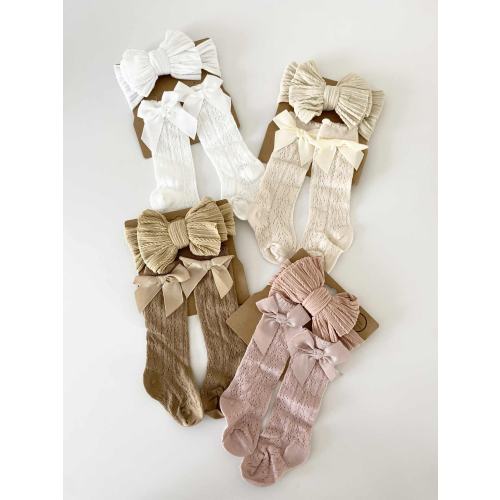 Baby Headband and Socks Set ,Autumn baby gear,Big Bow Headband,Newborn Bow Headband,Newborn headband for Baby girl gift Baby shower