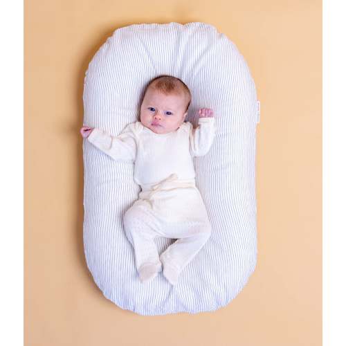 Organic Baby Lounger Pinstripe Linen