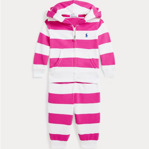 Striped Terry Full-Zip Hoodie & Pant Set