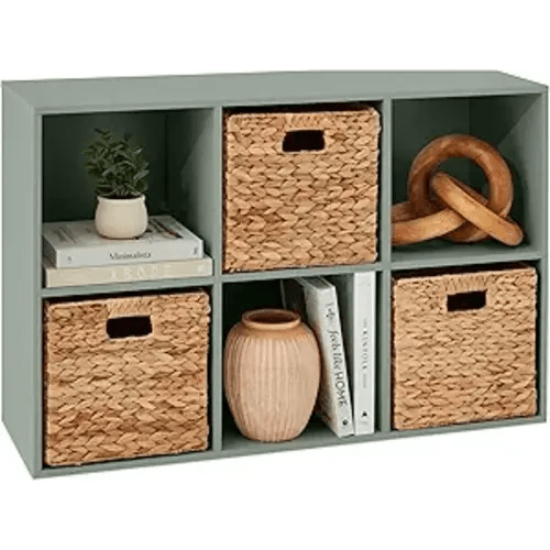 Best Choice Products Kids Bookcase 6-Cube Storage Organizer, 11in Shelf Opening, Bookshelf, Toy Storage, Customizable w/ 3 Removable Back Panels – Sage