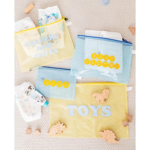 Baby Storage Pouch Mesh Container Diaper Organizer Infant Gift New Bundle Portable Case Nursery Bag Wipe Holder Pacifier Storage Travel Tote