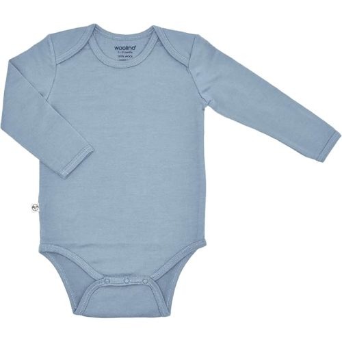 Woolino 100% Superfine Merino Wool Baby Bodysuit - Long Sleeve Bodysuit for Boy and Girl - Tagless Neck Bodysuit for Unisex