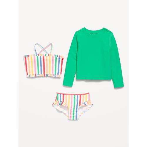 Printed Rashguard and Bikini Swim Set for Toddler Girls