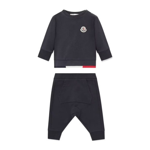 Moncler Enfant Tricolor-Trimmed Sweatsuit Set