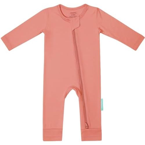 Baby Long Sleeve Romper Jumpsuit, Premium Soft Rayon One Piece Pajamas Boy Girl 2-Way Zipper Coverall Sleeper