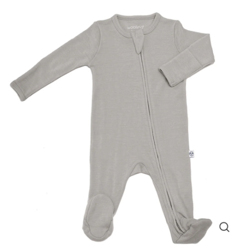 Footie Pajamas, Merino Wool, Dove