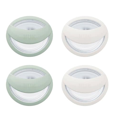 NUK Perfect Match Silicone Newborn Pacifier, for Ages 0-6m, 4 Pack, Green & White