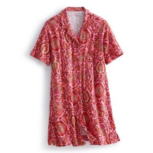 Vera Bradley Women's Cotton Button-Down Night Dress Marrakesh Ibis Rose