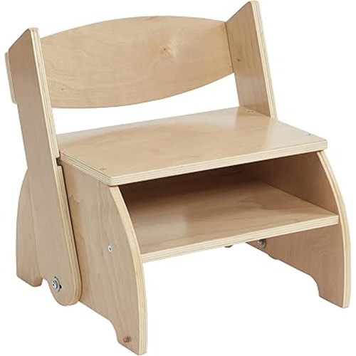 ECR4Kids Flip-Flop Step Stool and Chair, Kids Furniture, Natural