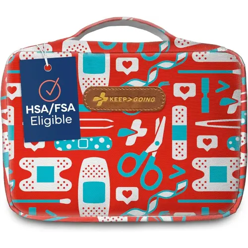 KeepGoing Large Home First Aid Kit for Kids – 270 Pc. for Car, Home, Dorm, & Boat with Latex-Free Bandages – 10 x 7 x 3.5 in. Travel First Aid Kit (The Classic)