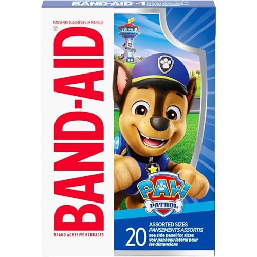 Band-Aid Brand Sterile Adhesive Individually Wrapped Bandages for Kids Featuring Nickelodeon Paw Patrol Characters, First Aid & Wound Care of Minor Cuts & Scrapes, Assorted Sizes 20 ct