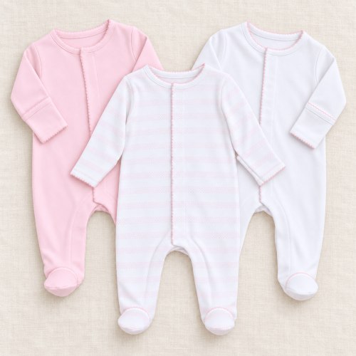 Baby Girl Footie Set - Baby of Mine + Essentials - Set of 3
