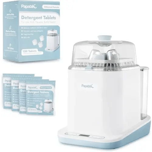Papablic Bottle Washer and Sterilizer and Dryer, All-in-One Bottle Washer for Bottles, Pump Parts, & Baby Essentials - Upgraded Powerful Deep Clean Baby Bottle Washer with 120 Detergent Tablets