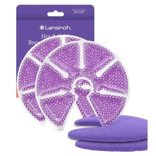Lansinoh Packs de Terapia para Senos Calientes y Fríos con Fundas, Paquete de 2 es elegible para HSA/FSA