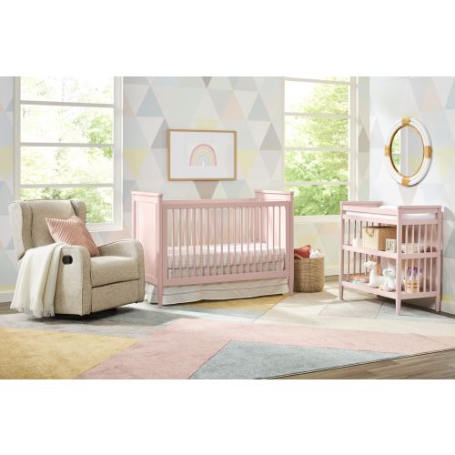 Modern Colors 3 Pc Pink Bedroom Set With Crib, Changing Table, Toddler Rail | Rooms to Go