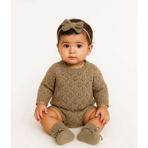 Cotton Lace Romper | Lacy Willow – Olive and Cradle