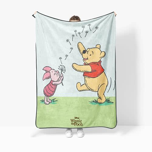 Jay Franco Kids Plush Throw Blanket – Soft & Cozy Fleece Throw for Bedroom & Couch Décor, Official Licensed Product, Multi - Winnie The Pooh, 46x60 - Throw Blanket
