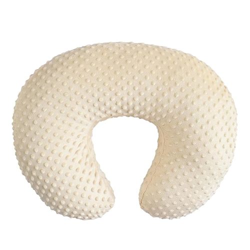 OWLOWLA Minky Nursing Pillow Cover, Breastfeeding Pillow Slipcover Fits Nursing Pillow for Baby Boy Girl(Cream)