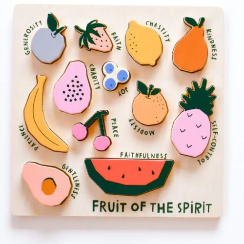 Catholic Fruit of the Spirit Wooden Puzzle