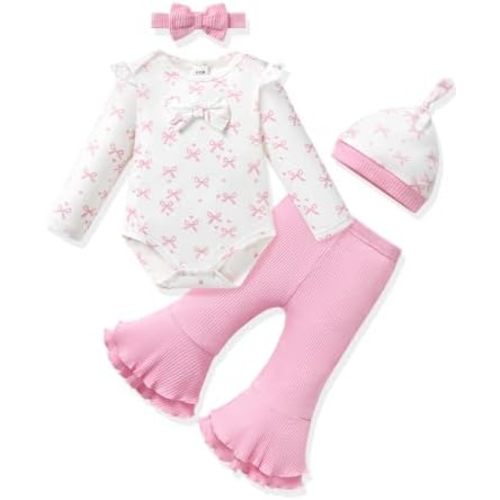 Vibebox Baby Girl Clothes Fall Winter Outfits Essentials Preemie-12 Months