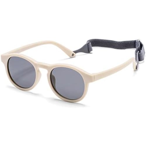 HJSTES Polarized Baby Sunglasses for Toddler Boys Girls, TPEE Flexible Frame with Strap, for Infant Age 0-3