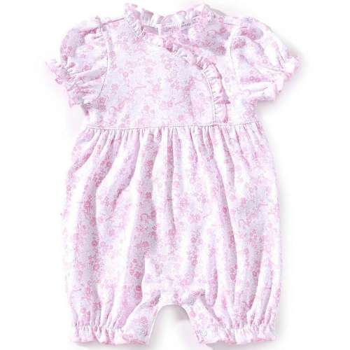 Kissy Kissy Baby Girls Puffed-Sleeve Old English Roses Romper