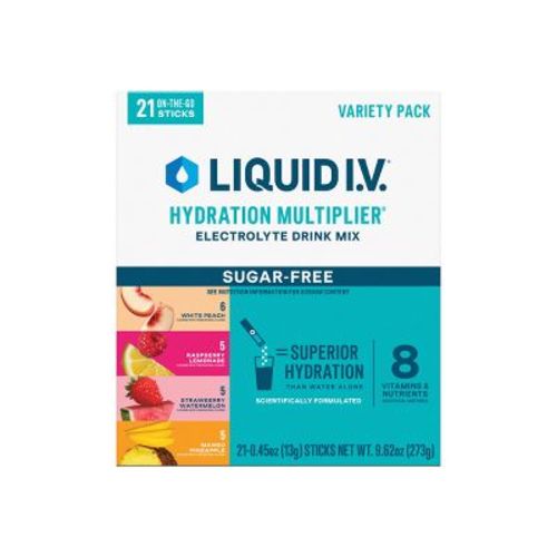 Liquid I.V. Variety Pack Sugar Free Hydration Multiplier Sports Drink - 21ct