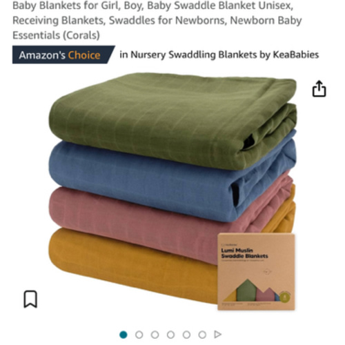Amazon.com: 4-Pack Muslin Swaddle Blankets for Baby Boys, Girls - Organic Baby Blankets for Girl, Boy, Baby Swaddle Blanket Unisex, Receiving Blankets, Swaddles for Newborns, Newborn Baby Essentials (Corals) : Baby