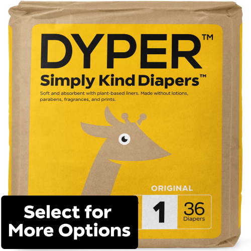 DYPER Simply Kind Diapers, Remarkably Soft, Size 1, 36 Count (Select For More Options)