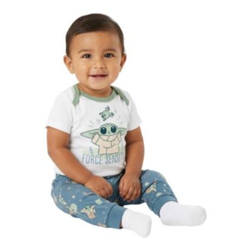 Baby Boys' Star Wars Yoda Short-Sleeve bodysuit and Pants, 2-Piece Set