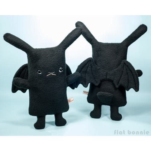 Bunny Bat stuffed animal, Kawaii bat bunny plush, Cute soft toy doll, Handmade gift, Rabbit plushie, BatBun gothic Halloween emo Flat Bonnie