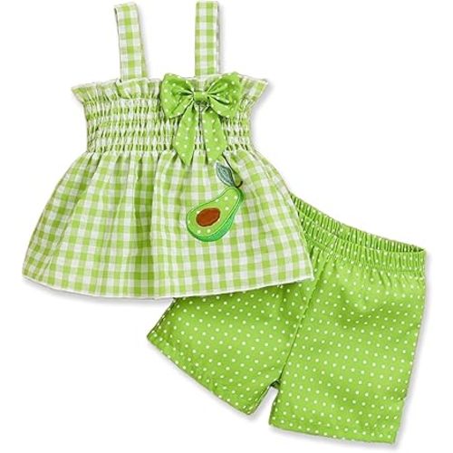 Toddler Girl Clothes Baby Girl Summer Outfits Ruffle Sleeveless Shirts Tops Shorts Set for Girl Clothing
