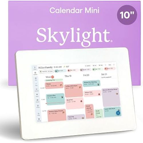 Skylight Calendar Mini — 10-Inch Digital Calendar Touchscreen Display for Shared Scheduling – Interactive Planner for Chores, Lists, and Reminders, White