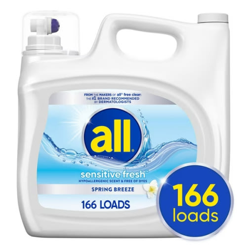all Liquid Laundry Detergent, Sensitive Fresh, 208 Ounce, 166 Loads - Samsclub.com