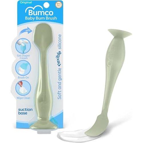 Bumco Baby Bum Brush - Diaper Cream Spatula Applicator (Sage Green)