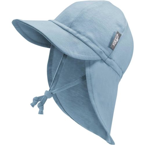 JAN & JUL Sun Soft Baby Cap | Cotton Neck  (light blue)Flap Hat for Littles