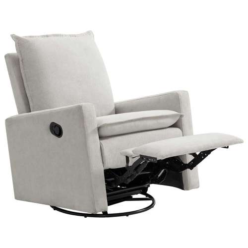 M Design Village Uptown Swivel Push Back Rocker Recliner in Sand