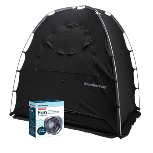 SlumberPod 3.0 Sleep Canopy with Fan, Black with Gray Accents