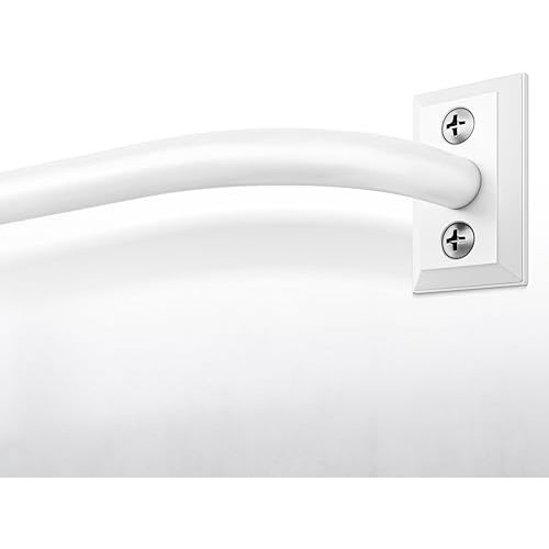 Hei!Dear Blackout Curtain Rod for Windows 28 to 60 inch (2.33-5Ft), Wrap Around Room Darkening Curtain Rods, 5/8" Samll Adjustable Modern Decorative Window rod,White