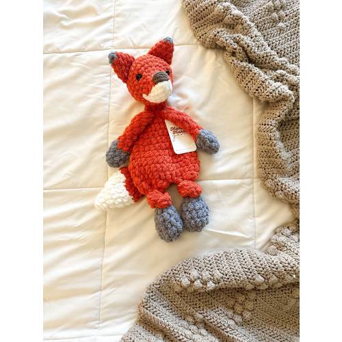 Ready to Ship Fox Snuggler | Baby Shower Gift | Crochet Animal Toy | First Birthday Gift | Easter Basket Gifts for Kids