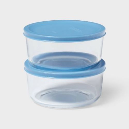 4pc set of 2 4c Round Glass Food Storage Container Set - Room Essentials™