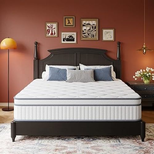 Twin Mattress, 8 Inch Twin Size Mattresses in a Box, Hybrid with Gel Memory Foam and Pocketed Springs for Motion Isolation & Enhanced Support, Medium Firm, CertiPUR-US Certified